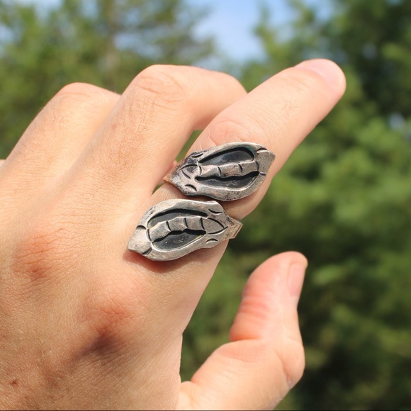 Vintage Taxco Sterling Silver Bone Wrap Ring - Picture 7 of 8
